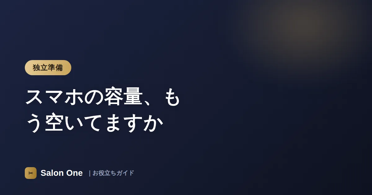 スマホの容量、もう空いてますか